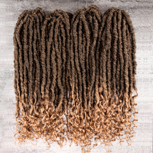 Curly faux locs hair extension 16inch 18 inch 24strands Afro Black Lady free sample for braiding crochet hair Attachments